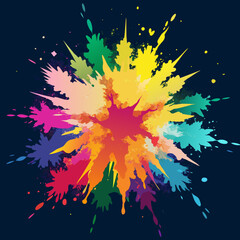 colorful ink splashes