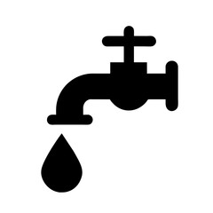 water tap with drop of water