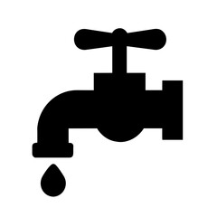 water tap with drop of water