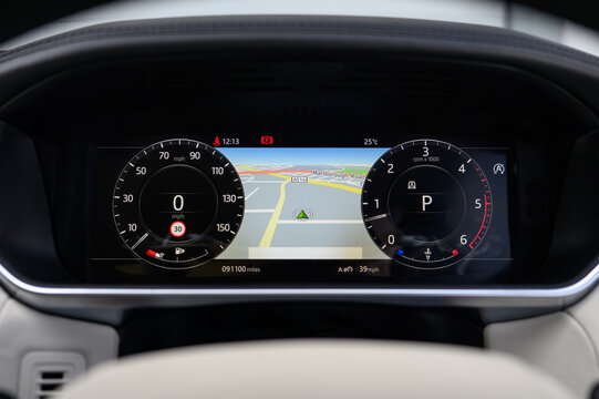 High-Tech Instrument Cluster with Speedometer and Tachometer