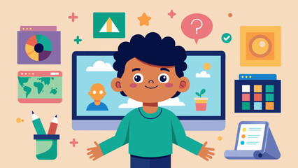 Fototapeta premium An online showcase of digital art created by kids carefully curated to inspire and educate young minds about the power of digital art.. Vector illustration