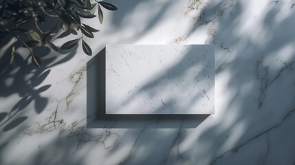 Elegant Business Card Mockup on a Marble Surface with Sophisticated Shadows