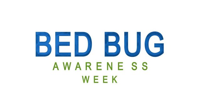 Bed Bug Awareness Week Text Animation. Great for Bed Bug Awareness Week Celebrations, for banner, social media feed wallpaper stories.