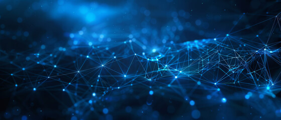 Naklejka premium Abstract futuristic - technology with polygonal shapes on dark blue background. Design digital technology concept. 3d illustration.