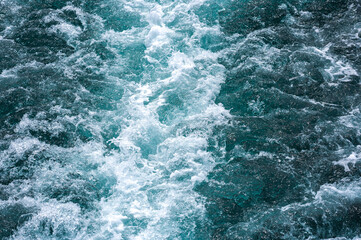 Blue turquoise sea water background. Aerial view