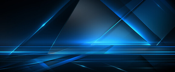 Vector Abstract, science, futuristic, energy technology concept. Digital image of light rays, stripes lines with blue light, speed and motion blur over dark blue background 