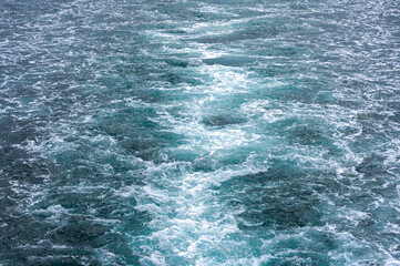 Fototapeta premium Blue turquoise sea water background. Aerial view