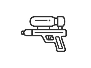 水鉄砲のアイコン（線画）のイラスト