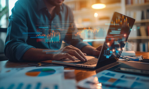 Business Analyst Reviewing Financial Statements for Internal Audit