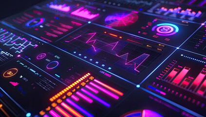 Obraz premium Colorful High-Tech Data Analysis Display