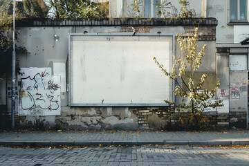 mockup of a square outdoor advertising on a wall in berlin kreuzberg