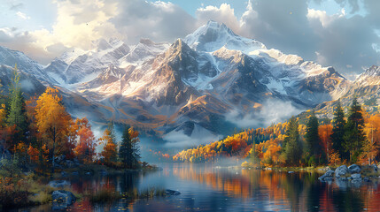 Inspiring Mountainscapes: Empty Canvas for Creativity