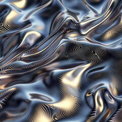 Naklejka premium 3D Render Abstract Shiny, Wavy Liquid Texture Background