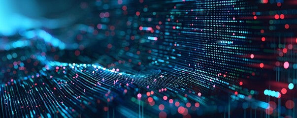Abstract Visualization of Digital Data Streams with Blue and Red Particles