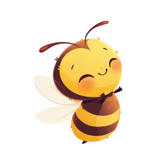  Cartoon happy flying bee