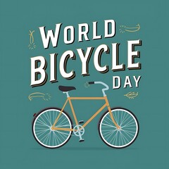 world bicycle day (Illustration-typography)