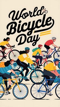 world bicycle day (Illustration-typography)