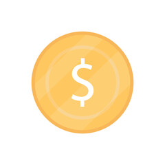 Obraz premium Gold coin flat icon