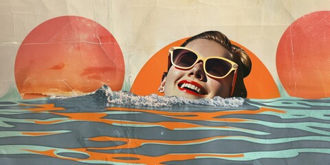 Summer Vibes: Woman in Colorful Beach Artwork