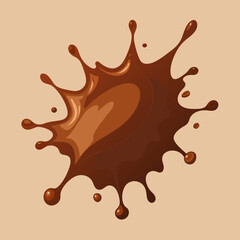 a-close-up-of-a-chocolate-splash-vector illustration-beige-background 