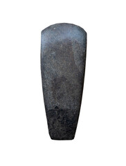 neolithic ax on white, isolated