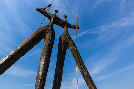 Brasilia, DF, Brazil - March 21, 2020: The Warriors sculpture in the Square of the Three Powers