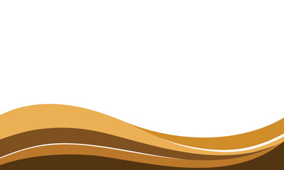 Brown Red Maroon Abstract Wave banner on white background, isolated vector design.