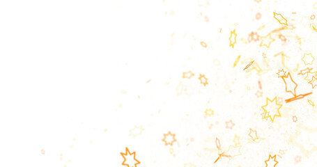 Stars - A gray whirlwind of golden snowflakes and stars. New