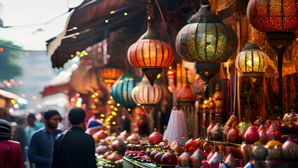 Eid Mubarak! A Bustling City Celebrates in Lights