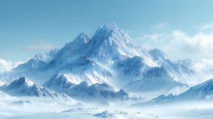 Obraz premium Winter Mountainscapes against a Blue Sky