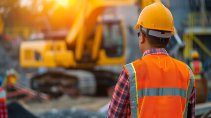 Construction Engineer on Site: Professional Machinery Operations