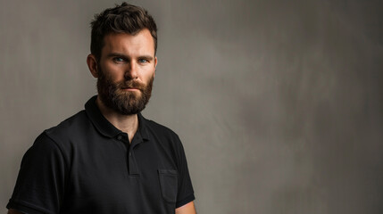 Obraz premium Focused Bearded Man