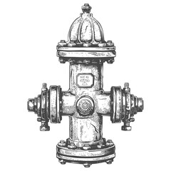 fire hydrant full with engraving style black color only