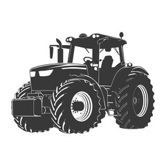 Silhouette tractor heavy equipment black color only