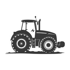 Silhouette tractor heavy equipment black color only