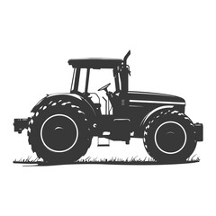 Silhouette tractor heavy equipment black color only
