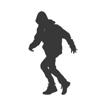 recommend clip art: Silhouette thief in action full body black color only