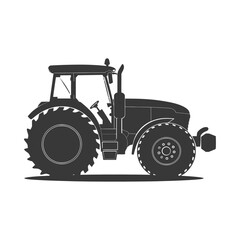 Silhouette tractor heavy equipment black color only