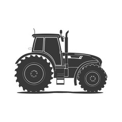 Silhouette tractor heavy equipment black color only