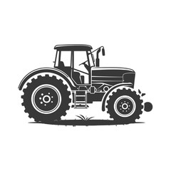 Silhouette tractor heavy equipment black color only