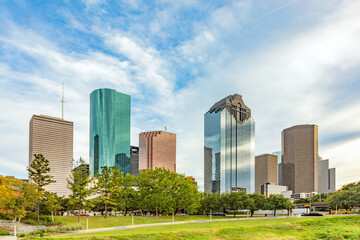 Obraz premium skyline of Houston, Texas in morning light seen from Buffalo bayou park