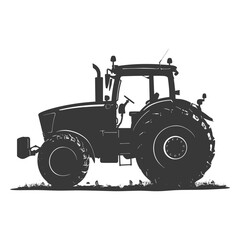 Silhouette tractor heavy equipment black color only