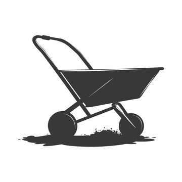 recommend clip art: Silhouette wheelbarrow black color only
