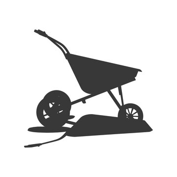recommend clip art: Silhouette wheelbarrow black color only