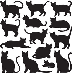 Cat Silhouette Vector Set