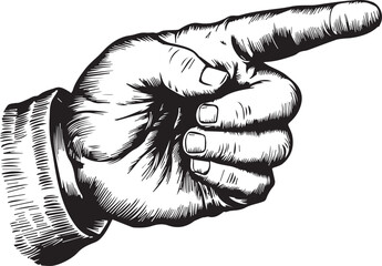 Vintage Finger Pointing Vector