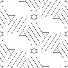 Stars, figures, lines ornament. Geometrical backdrop. Star, polygonal, linear shapes wallpaper. Geometric background. Polygons motif. Ethnic digital paper, abstract. Seamless pattern