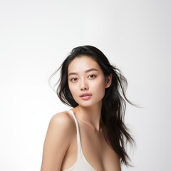 Naklejka premium Beauty face Asain bright white background