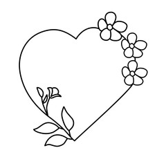 Floral heart shape frame