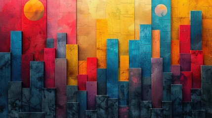 Design art concept abstract contemporary modern background business graphic idea. Work concept art design retro office poster icon hand team success digital ad artwork visual technology research job